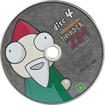 Invader Zim disc 4. It has a lawn gnome on a grey background.