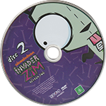 Ivader Zim disc 2. It has Gir in his dog disguise holding his arm out in a shrug on a purple background. Half of his body is out of frame.